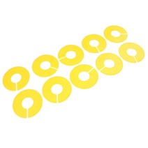 10Pcs 정렬 의류 랙 행거 크기 칸막이 옷 옷장 옷장, 9x3.5cm, 옐로우, 플라스틱