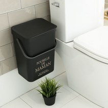 푸벨드마망 벽걸이 휴지통 (10L), 색상:블랙, 단품