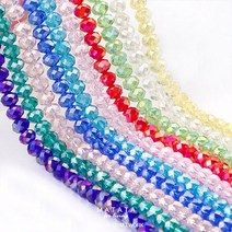마타타 비즈공예 재료 구슬 공예 컬러 원석 비즈 론델컷 2x3mm(38COLORS), RD-233(1줄/ 약125개)