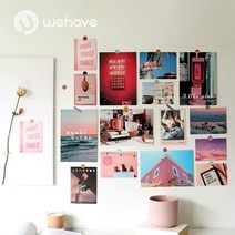 WEHAVE 인테리어 컬러 테마 포토 그림 엽서 (15장 1세트) 6종 디자인, 1세트, 핑크(Pink)