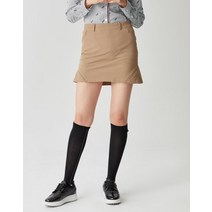 헤지스골프 여성용 카멜 뒷 플리츠 로고 포인트 스커트 HWSK1D612CM