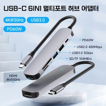 에너지포트 7in1 6in1 5in1 4in1 올인원 C타입 멀티 허브 아댑터 USB3.0 SD카드 TF카드 확정 HDMI PD 고속충전 RJ45커넥터