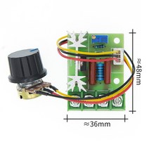 AC 220V 2000W SCR 전압 조정기 디밍 조광기 모터 속도 컨트롤러 온도 조절기 전자 모듈, [02] 2000W SCR with cable