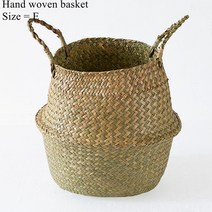 햄퍼 빨래함 빨래통 고리 버들 바구니 장난감 정리 접는 등나무 해초 수제 보관 옷 세탁 짠 식물 꽃 냄비, 05 19705E