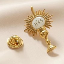 가톨릭 기독교 예루살렘 십자가 브로치 배지 종교 보석 articulos religiosos 옥양목 교회 헤일로 선물, 네이비
