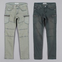 빈티지 바이커진 남자 청 바지 디스트로이드진 찢어진 데미지진 슬림 일자 밴딩 카고