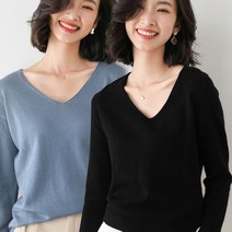 오버핏 복 여행 브이넥 일상 맨투맨 데일패션 파티 무지 행사 깔끔한 티셔츠 데일리룩 긴팔 연말 기본 여성 스타일 루즈핏니트