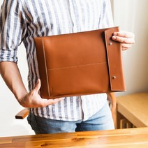 모두샵 프리미엄 천연 가죽 서류봉투 서류케이스 서류보관함 이니셜 무료 각인 선물용, 라이트베이지