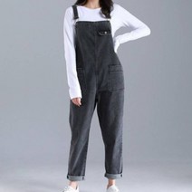 KORELAN나른한 점프슈트 300근 배기핏 멜빵바지 특대사이즈 오버사이즈 허벅지 통통