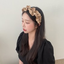 VANANA2 국내제작 러블리 프릴 물결 곱창 새틴 머리띠 헤어밴드