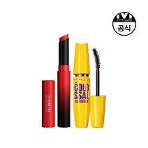 메이블린 컬러 센세이셔널 얼티매트 립스틱+콜로썰 마스카라 877169, 1099 피치베이지, 브라운