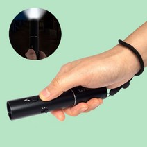 [짐쌤] 전자호루라기 USB 충전식 손전등 기능 운동용품 경비 교육훈련, 1개, 블랙