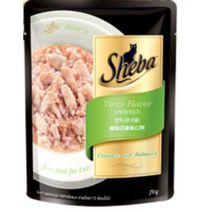 쉬바 고양이 주식 파우치 참치, 생선, 3개, 70g