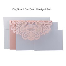 생일축하카드 팝업카드 메세지 세트 레이저 컷 결혼식 초대 카드 인사말 카, 18 One Set Pink