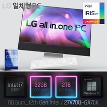 LG 일체형PC(12세대) 27V70Q-GA70K [이벤트 한컴오피스 증정], 27V70Q-GA70K 램32GB + SSD2TB