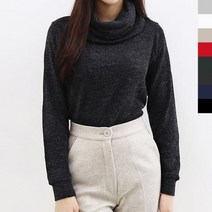 도매찜 여자 롱 터틀넥 니트 티셔츠