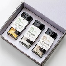 정민이네샵 850도 가마에서 구운 최상급 소금 80ml 3조세트(고급박스포장 무료) 돌답례품 결혼답례품 고급선물 추석선물 명절단체선물, 1세트, 구운천일염+강황+해초소금 3종세트