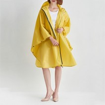 에버유어스 여성 판초 루즈핏 등산비옷 방수 방풍 후드 레인코트 골프비옷 옐로우, L