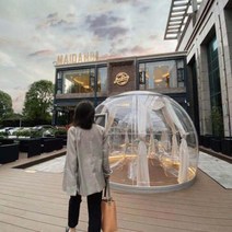 이글루돔쉘투명텐텐텊에어텐트 돔형 텐트 별이 빛나는 하늘 버블 하우스 투명 PC 유리 홈스테이 사진 펀치 캠핑 레스토랑 호텔 경치 좋은 비브라토 인터넷 연예인 텐트, 2.咖啡厅