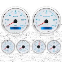 자동차 속도계 HD 6 게이지 세트 85MM GPS 센서 52MM 수온 오일 압력 연료 레, 120 MPH