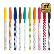 모나미 153 스틱팝 볼펜 0.5mm 12개입 형광색포함, 리치핑크