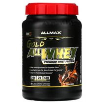 ALLMAX 올맥스 AllWhey Gold 100% 유청 단백질 + 프리미엄 분리 초콜릿 2 lbs (907 g) 150419, 907.18g -선택하신 용량이 사진보다 우선합니다., 1개