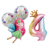 파파 파티 생일파티 숫자 풍선 세트, 1세트, 요정 4