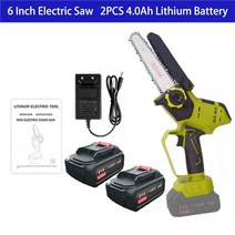 테이블 쏘 플런지쏘 테이블쏘 나무재단 미니 전기 톱 2 pcs 충전식 리튬 이온 배터리 6 인치 전기 톱 정원 나무 커터 무선 톱 벌목 전동 공구, 초록
