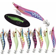 에기루어 오징어낚시 미끼세트 미끼나무 오징어낚시용 문어용 5색 형광체 no. 2.5 아닙니다. 3.0 아니. 3.5 값 5-10개 세트 빅베이트, 10마리3.0