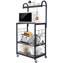 DIDU 다기능 전자렌지 수납장 4단, 검정