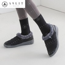 기타 [애슬릿] 여성 패딩 털 장식 지퍼 슬립온 방한 운동화