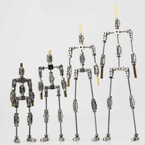 SIPA 애니메이션 스톱 모션 인형 뼈대 피규어 키트, 라이트 그레이 15cm