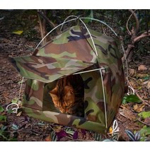 길 고양이 위장 급식소 길냥이 집 야외 방수, 위장 둥지 + 매트 + 4개못 프리 사이즈