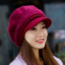 엘마운틴 앙고라 보아 캡 모자 예쁜 중년 여성 가을 겨울 방한 털 모자