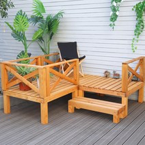 원목 마루 평상 데크 조립식 정자짓기 원두막 조경, 계단 90x30x30cm 스모그블루
