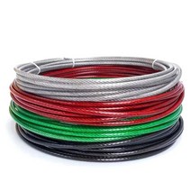 코팅와이어 국산 100M 묶음 와이어로프 재단 단위 판매 PVC 빨래줄 포도줄 농자재 3 4 5 6 8mm, 검정불투명, 4mm(100M)
