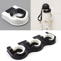 다용도 벽 고정 행주 우산 청소도구 후크 행거 고리, 1구 - 블랙
