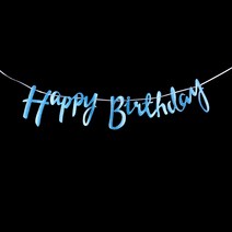 파티짱 생일 가랜드, 생일 캘리그라피가랜드 (펄블루)
