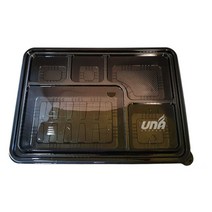 일회용 도시락 5칸 돈까스용기 반찬 포장 배달용기 200개, 배달비닐 대 (100p)