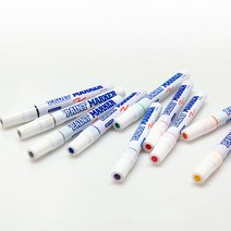 다목적 페인트 마카 얇은 보드 디자인 마크펜 낱개 11색 마카펜 흰색 마커 색깔 펜 데코 문화 칼라 컬러 팬 산업용 공업용 일러스트 애니메이션 윈도우 페인팅 인테리어, 청색 (503122)