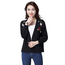 버러댓걸 블루밍 플라워 자수 가디건