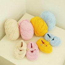HAGT 아기덧신 손뜨개 태교 뜨개질 DIY 키트 신발뜨기 실(핑크)+단추1쌍, 1개