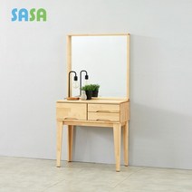 사사가구 토비 자작나무원목 800 3칸서랍 화장대, 내추럴