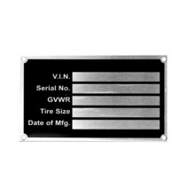 ATV 바이크 부품 액티브한 30 40 50 취미생활헤비 듀티 알루미늄 트레일러 ID 태그 Vin 플레이트 직렬 GVWR, 02 Grey