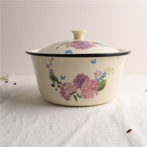 법랑그릇 인상 에나멜 수출 핀란드 두꺼운 야채 시리즈 샐러드 수프 과일 및 분지, 4.275CM 두꺼운 5L 수국