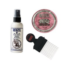 263624 REUZEL 핑크 유성 하드 포마드 4oz 113g + 클레이 스프레이 100ml + 포마드 전용 빗 Pink Pomade 4oz + Clay Spray 100ml +, none