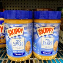 스키피 청키 노슈가 피넛버터 땅콩잼 454gx2개 Skippy Chunky No Added Sugar Peanut Butter, 454g, 2개