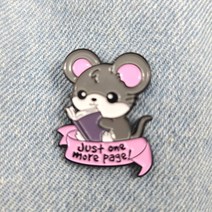 BC072 동물 귀여운 마우스 독서 공부 배지 빼지 브로치 뱃지 뺏지