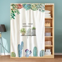 옷장 행거 블라인드 커튼 방진 깔끔한 부착 칸막이 가림막 안방 라커 룸 커튼 레일, 80cm X 140cm  + M
