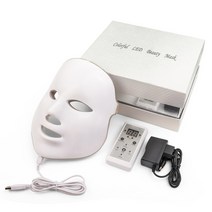 LED마스크 얼굴 마사지기 색 라이트 페이셜 목 피부 회춘 스킨 케어 안티 여드름 미백, 1-EU 플러그 상자
